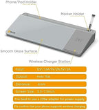 SELEAD Desktop Glass Whiteboard with Wireless Charger and Storage, Gray - Image 5