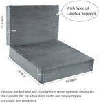 HOMBYS Foam Recliner Chair Cushions for Elderly, 4" Thick Chair Pads with Back Support for Office, Non-Slip Medium Firm Seat Cushion with Lumbar Pillow(Light Grey, 13" Backrest) - Image 3