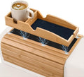Magnetic Bamboo Couch arm tray - 3 in 1 Detachable Bamboo Sofa Arm Tray Table with Cup Holder - Foldable Non Slip Couch Armrest Table For Remote, Cell-Phone & Drinks, Snacks – Space-Saving,17.6"x13.3" by DailyFavorites