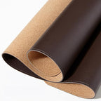 Dual-Sided Leather & Cork Desk Mat, Large Waterproof Stain-Resistant Mouse Pad, Multi-Use Desk Pad for Computer & Office Home(Brown,80x40cm) - Image 2