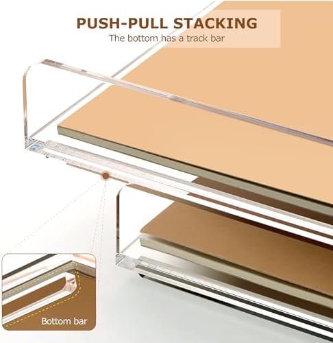 2 Pack- Stackable Paper Letter Tray, A4 File Tray Desk Organizer, Acrylic - Image 5
