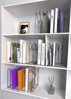 4 Sets File Organizer for Desk,File Sorter Organizer,File Folder Holder/Rack/Stand,Desktop Record/Clipboard Holder,8 Sections Storage,Anti-Scratch/Pilly/Rusty,Metal Stable Holder,Black - Image 4