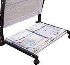 floor standing Brochure Display Stand with 4 wheels and 6 layers for reception rooms or offices magazine display stand (52'X18.7'X15.7') - Image 5