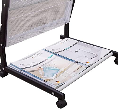 floor standing Brochure Display Stand with 4 wheels and 6 layers for reception rooms or offices magazine display stand (52'X18.7'X15.7') - Image 5