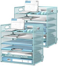 Daltack 6-Tier Paper Organizer for Desk with Handle, Blue, 2 Pack by DALTACK