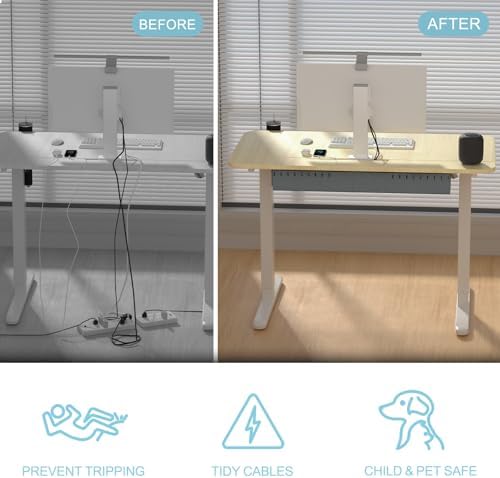 Standing Desk with Hidden Cable Management,55x24,Lightwood - Image 6