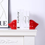 Unique Red Lips Decorative Bookends for Home Office Shelves Decor - Image 6