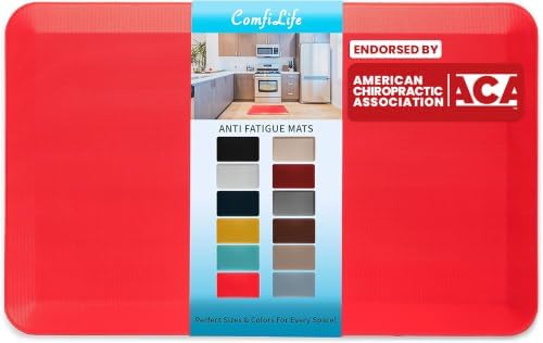 ComfiLife Anti Fatigue Floor Mat – 3/4 Inch Thick Kitchen Mats for Floor, Standing Desk Mat, Kitchen Rug – Comfort at Home, Office – Durable – Stain Resistant – Non-Slip (20" x 39", Scarlet Orange) by ComfiLife