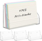 OMISTAR 4 PCS Index Card Holder, 5x8 Inch Clear Acrylic Desk & Wall Mount Postcard Holder with Adhesive Suction Base, Mail Holder Box for Index Organizer Desk Table Home Office (4PCS-B) - Image 6