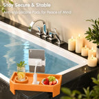 Bamboo Hot Tub Tray with 360°Adjustable Phone Holder, Hot Tub Drink Holder - Image 4