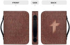 Elegant Cross & Scripture Bible Cover Case for Men Women Fashion PU Leather Bible Book Case Lightweight Portable Brief Case Stationary Supplies Storage - Image 4