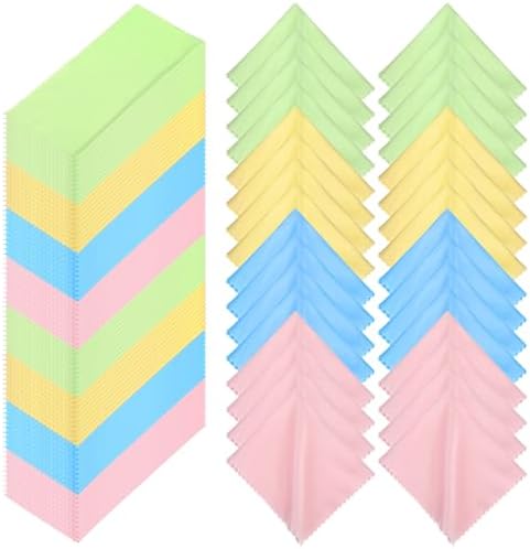 300 Pcs Glasses Cleaning Cloth Microfiber Glasses Wipes Assorted Colors Cloth for Cleaning Eyeglasses Camera Lens Cell Phones Laptops LCD TV Screens and More, 6 x 7 Inch(Mixed Color) by Unknown
