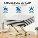 ALASHI Laptop Stand for Desk with 360° Rotating Base, Multi-Angle Adjustable Laptop Stands, Foldable Laptop Riser Compatible with 10 to 17 Inches PC Computer, Gold - Image 6