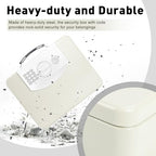 KYODOLED Off-White Safe Box with Digital Keypad Lock, Lock Box with Code for Personal Items, Metal Security Box for Cash, Passport, Ideal for Home, Office, Garage Sale, 11.8'' x 9.4'' x 3.5'' - Image 6