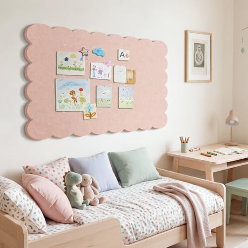 Scalloped Bulletin Board 40x30 inches, Decorative Felt Pin Board for Wall - Image 7