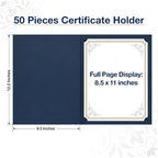 Navy Blue Certificate Holders (50 Packs), Diploma Covers Gold Foil Border - Image 2