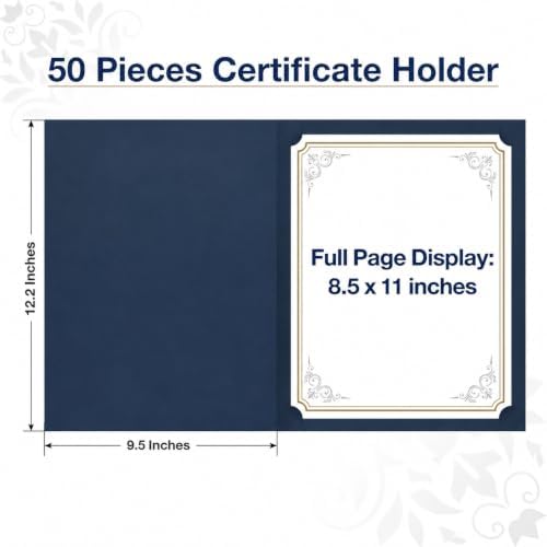 Navy Blue Certificate Holders (50 Packs), Diploma Covers Gold Foil Border - Image 2