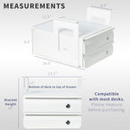 VIVO White 12 x 14 inch Under Desk Double Stacked Drawers, DESK-AC03L-2W - Image 2