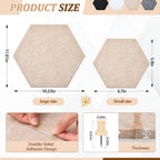 12x10 in 16 Pcs Hexagon Cork Board Tiles, Felt Pin Boards, Classic - Image 2