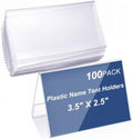 100 Pieces Acrylic Name Plate for Desk, 3.5'' x 2.5'' Name Tent for Meeting by Vicenpal