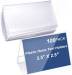 100 Pieces Acrylic Name Plate for Desk, 3.5'' x 2.5'' Name Tent for Meeting by Vicenpal