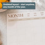 ETERNA GOODS Undated Flat Desk 12-Month Calendar, Modern Aesthetic Large 22" x 17" Desk Pad Calendar, Undated So You Can Start Anytime, Upgrade Your Desktop With a Modern Full Month View Calendar - Image 2