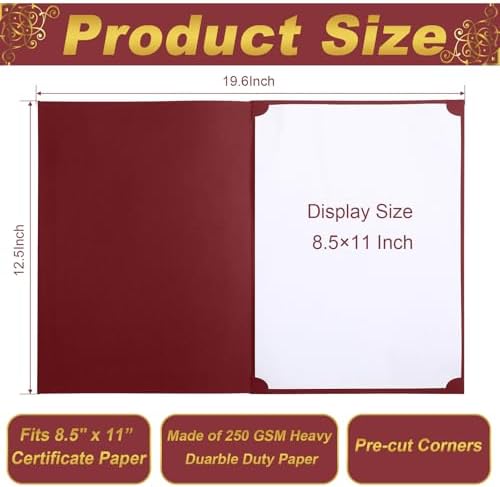 Fainne 120 Pack Certificate Holders Bulk, Diploma Covers, Red - Image 2