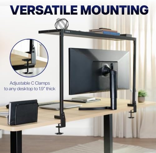 VIVO Black Clamp-on 38 in Overhead Desk Shelf Mount, DESK-SHELF38-B - Image 6