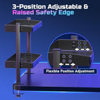 17 inch Adjustable 2-Tier Clamp On Desk Shelf with Hooks - Image 6