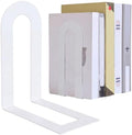 Chunful 6 Pcs White Metal BookEnds Shelves, 7.5 x 5.75 x 3.5 in by Chunful