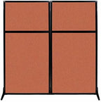 Versare Workstation Partition | Portable Wall Divider | Modern Office Cubicle | Free Standing Privacy Screen | Flexible Work Space | 66" x 70" Papaya Fabric Panels by VERSARE