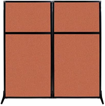 Versare Workstation Partition | Portable Wall Divider | Modern Office Cubicle | Free Standing Privacy Screen | Flexible Work Space | 66" x 70" Papaya Fabric Panels by VERSARE
