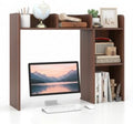 DREAMADE Desktop Bookshelf, 3-Tier Desk Shelf with 5 Racks, Walnut by DREAMADE