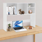 Desk Organizer Desk Shelf Desktop Hutch Desktop Shelf Countertop Hutch Countertop Bookshelf for Home Office Dorm Wood (37x9.5x28.7in) - Image 5