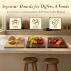 Book Cutting Board Set with Wooden Stand,Wooden Cutting Boards for Kitchen - Image 2