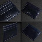 Time Resistance Credit Card Case - Leather Business Card Holder - Italian Handmade Card Organizer - Image 5