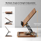 OPTIXCELL Book Stand for Reading, 360° Rotating Book Holder, Page Clips - Image 5