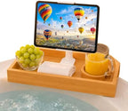 Bamboo Hot Tub Tray with 360°Adjustable Phone Holder, Hot Tub Drink Holder - Image 2