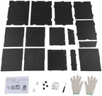 6 Tier Desktop File Organizer w/Side Cabinet Storage, Black - Image 5