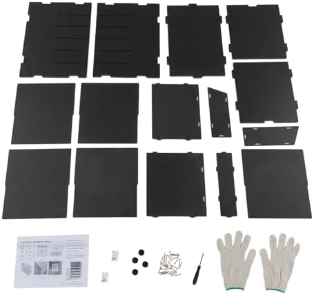 6 Tier Desktop File Organizer w/Side Cabinet Storage, Black - Image 5