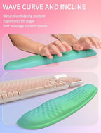 Hokafenle 2in1 Combination, Wave Keyboard Wrist Rest and Ergonomic Curvature Mouse Pad Wrist Support for Relieve Wrist Pain, Filled with Soft Cushion Memory Foam, Gradient Green - Image 2