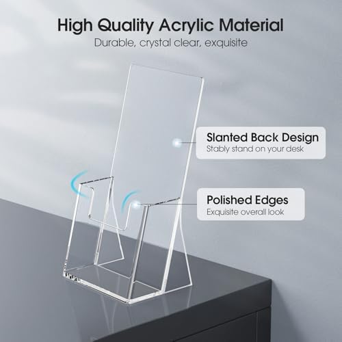 MaxGear Acrylic Brochure Holder, 4 Inch Countertop Display Holder, 12 Pack - Image 3