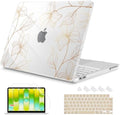 Mektron Case for 2026 MacBook Neo 13-inch A18 Pro chip A3404 Laptop Cover with 13-inch (Diagonal) Liquid Retina Display+ Keyboard Cover+ Screen Protector, Gold Flower S718 by Mektron