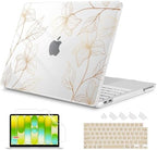 Mektron Case for 2026 MacBook Neo 13-inch A18 Pro chip A3404 Laptop Cover with 13-inch (Diagonal) Liquid Retina Display+ Keyboard Cover+ Screen Protector, Gold Flower S718 by Mektron