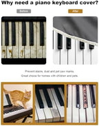 88 Keys Digital Piano Keyboard Cover, Waterproof Dustproof Oxford Fabric, Soft Plush Lining, Dual Zipper Design, 53×12 Inch, Black, Compatible with Yamaha/Kawai/Roland/Casio (Grey) - Image 4