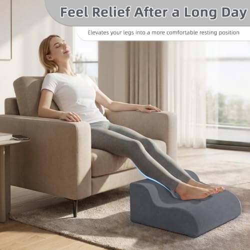 Foot Rest for Under Desk at Work,2-Tier Footrest with Handle Grey - Image 6