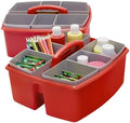 Storex Large Classroom Caddy with Cups, 13 x 11 x 6.575 Inches, Red, Case of 2 (00981A02C) by Storex