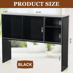 Briwooody Dorm Desk Hutch Desktop Bookshelf for College Office, Black - Image 3