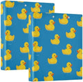 Yellow Rubber Ducks Blue Round Ring Binders 1.5 Inch 3 Ring Binder with Clipboard Holds 200 Sheets Office Home School by SHJI