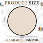Wonderjune Linen Display Pinboard, Round, 24'' X 24'', Matte Black - Image 3